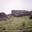 View of farmstead from NNE, showing horse-engine platform adjacent to N side of barn