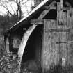 Detail of cruck of timber building