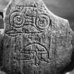 Parc-an-Caipel, Congash.
Detail of Pictish symbol stone 1.