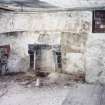 View of kitchen fireplace