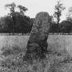 Glenkindie standing stone. View from NW.