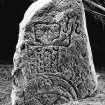 View of Pictish symbol stone.