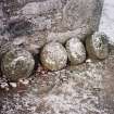 View of unprovenanced stacking stones beside church