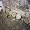 View of unprovenanced stacking stones beside church