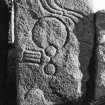 Drummies, Pictish symbol stone. View from N, dated 12 Sept. 1995.