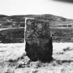 View of standing stone, Druim Fan, Mull.
