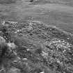 Muck, Caisteal an Duin Bhain. Buildings and huts (NM 4217 7867) and buildings (NM 4215 7870). View from SE.