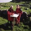 Muck, Sean Bhaile. Township. Plane table survey in progress (Ian Parker and Strat Halliday).