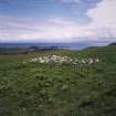 Muck, Fionn-aird. Hut (NM 4165 7869), pen and lazy beds. View from WNW.