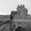 View of Jim Mackie, RCAHMS, photographing Ackergill Tower, Wick, Caithness