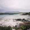 Muck, Coralag. Fish trap (possible). View from SW, with Eigg in the distance.