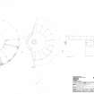HES survey drawing: Plan and section of Hound Point battery gun emplacement