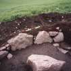 View of the NW corner of the excavation trench. Scale in 200mm divisions