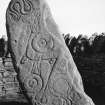 View of Aberlemno no 1 Pictish symbol stone.