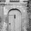 View of entrance door to Seton Tower, Fyvie Castle.
