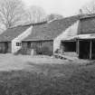 View of garden buildings, Airlie Castle, from E.