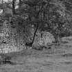 View of wall with doorway, Kilbirnie Castle.