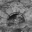 Detail of arched opening (partially filled with rubble), Kilbirnie Castle.