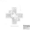 Lauder, St Mary's Parish Church: pencil survey drawing showing ground floor plan