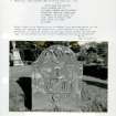 Photographs and research notes relating to graveyard monuments in Abernyte Churchyard, Perthshire.		