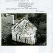 Photographs and research notes relating to graveyard monuments in Clunie Churchyard, Perthshire.		