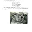 Photographs and research notes relating to graveyard monuments in Dull Churchyard, Perthshire.			