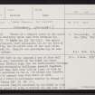 Unst, Blue Mull, HP50SE 19, Ordnance Survey index card, page number 1, Recto
