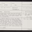 Unst, Belmont, HP50SE 29, Ordnance Survey index card, Recto