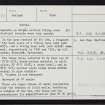 Unst, Sandwick, HP60SW 25, Ordnance Survey index card, page number 2, Verso