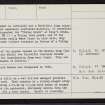 Unst, Harold's Grave, HP61SW 19, Ordnance Survey index card, page number 2, Verso