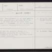 Foula, Baxter Chapel, HT93NE 3, Ordnance Survey index card, Recto