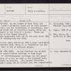 Papa Stour, Brei Holm, 'Leper Houses', HU16SE 2, Ordnance Survey index card, Recto