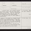 Mid Field, HU25NE 10, Ordnance Survey index card, Recto