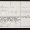The Runie, Turl Stack, HU25NE 11, Ordnance Survey index card, Recto