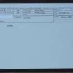 Forse Water, HU25NE 13, Ordnance Survey index card, Recto