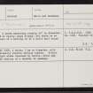 Gallow Hill, HU25SE 13, Ordnance Survey index card, Recto