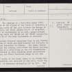 Scord Of Brouster, HU25SE 26, Ordnance Survey index card, page number 1, Recto