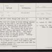 Hillswick, HU27NE 13, Ordnance Survey index card, Recto