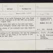 Braewick Loch, HU27NW 1, Ordnance Survey index card, Recto