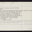Sumburgh, HU31SE 1, Ordnance Survey index card, page number 2, Verso