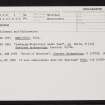 Sumburgh, HU31SE 1, Ordnance Survey index card, Recto