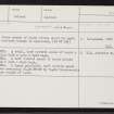 East Burra, Symbister, HU32NE 1, Ordnance Survey index card, Recto