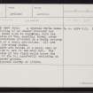 West Burra, Luness, HU33NE 7, Ordnance Survey index card, Recto