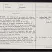 Hogaland, HU34NE 6, Ordnance Survey index card, Recto