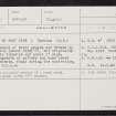 Heglibister, HU35SE 2, Ordnance Survey index card, Recto