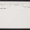 Brecks Hill, HU35SW 4, Ordnance Survey index card, Recto