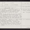 Mangaster Voe, HU36NW 13, Ordnance Survey index card, Recto