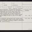 Beorgs Of Housetter, HU38NE 5, Ordnance Survey index card, Recto