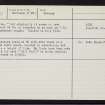 Bressay, Grindiscol, Will Houll, HU44SE 17, Ordnance Survey index card, page number 2, Verso