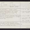 Burga Water, HU46SE 1, Ordnance Survey index card, Recto